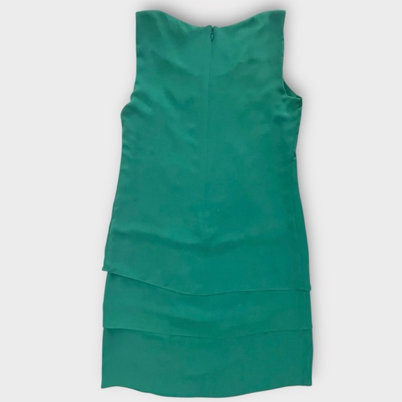 BCBGMaxazria BCBG Hayley Tank Dress Size 2 Emerald Green Shift Tiered Sleeveless - Picture 4 of 11